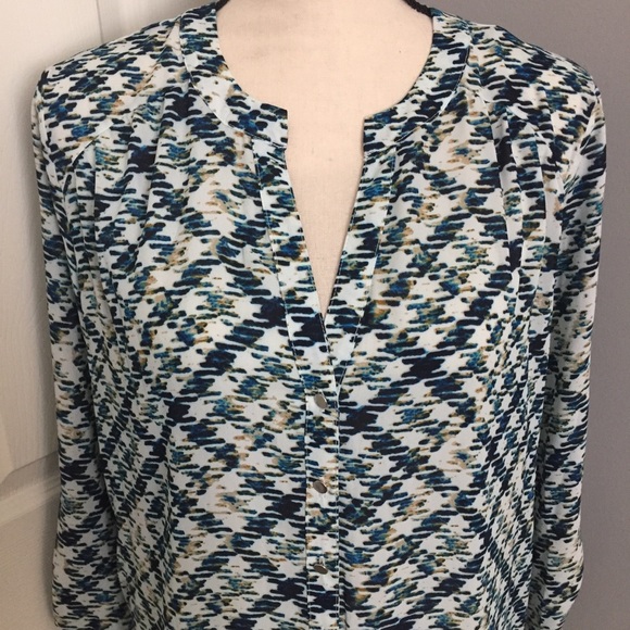 NUE OPTIONS Watercolor Houndstooth Tunic Blouse - Picture 2 of 7
